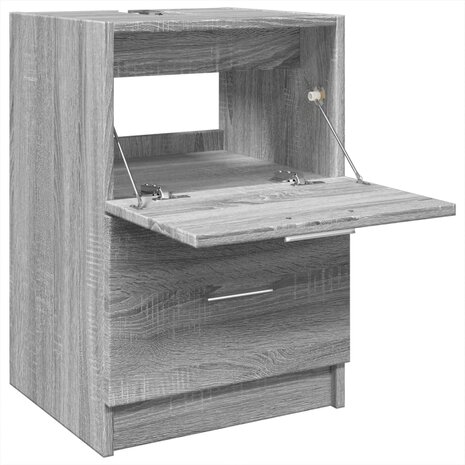 Wastafelkast 40x37x59 cm bewerkt hout grijs sonoma eikenkleurig 5