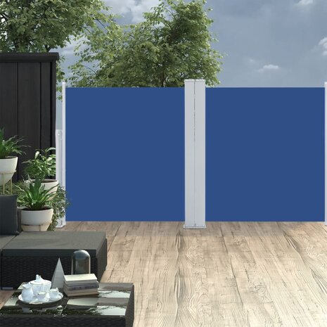 Windscherm uittrekbaar 100x600 cm blauw 3