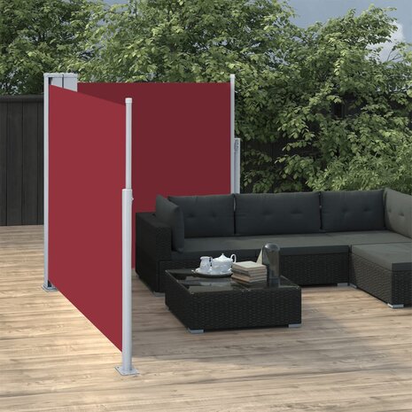 Windscherm uittrekbaar 100x600 cm rood 1