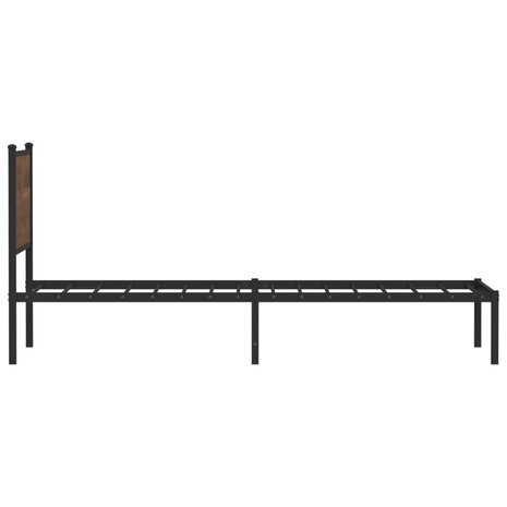 Bedframe zonder matras metaal bruin eikenkleurig 90x200 cm 6
