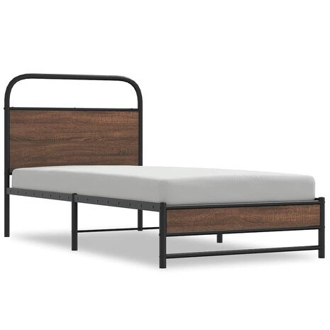 Bedframe zonder matras bewerkt hout bruin eikenkleur 90x190 cm 2