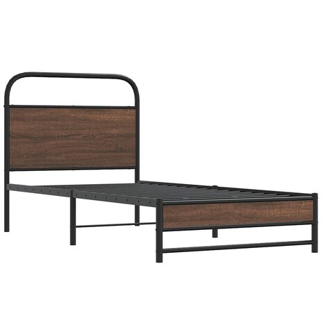 Bedframe zonder matras bewerkt hout bruin eikenkleur 90x190 cm 3