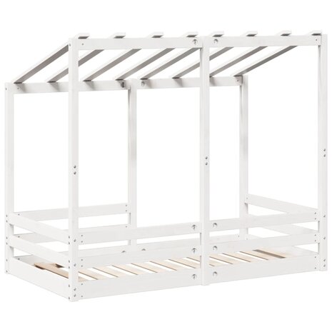 Kinderbed met bedhuis 70x140 cm massief grenenhout wit 6