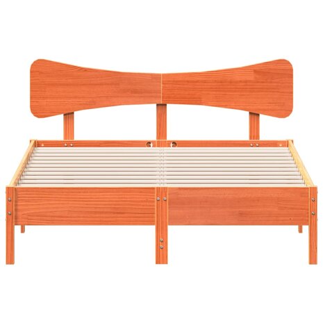 Bed met matras massief grenenhout wasbruin 140x190 cm 4