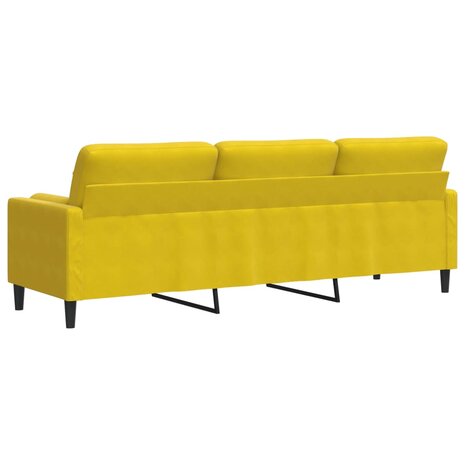 3-zitsbank met sierkussens 210 cm fluweel geel 5