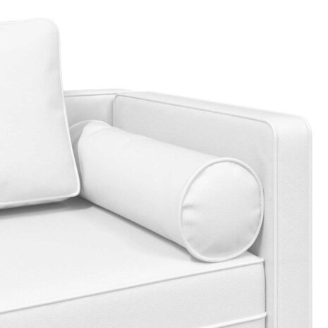 Chaise longue met kussens kunstleer wit 6