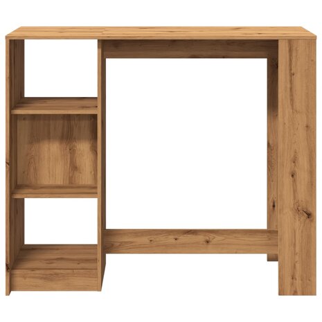 Bartafel met schap 124x46x103,5 cm hout artisanaal eikenkleurig 4