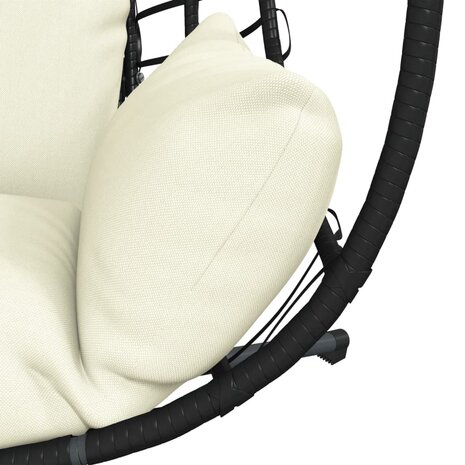 Hangstoel met standaard rattan en staal beige 7