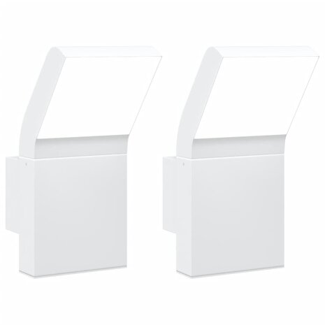 Buitenwandlampen 2 st LED gegoten aluminium wit 2