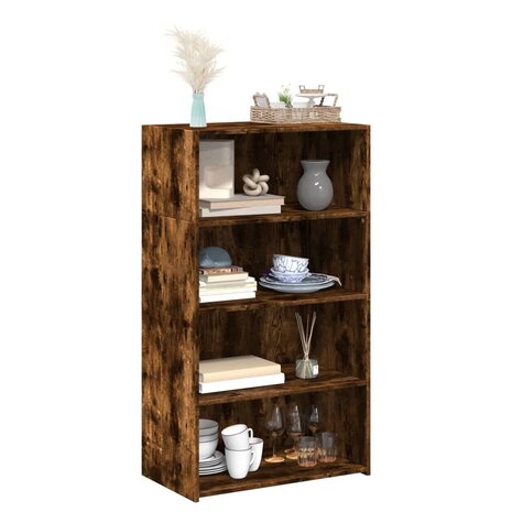 Hoge kast 70x41x124 cm bewerkt hout gerookt eikenkleurig 3