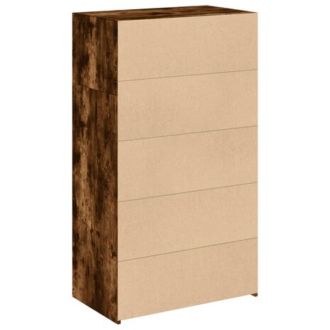 Hoge kast 70x41x124 cm bewerkt hout gerookt eikenkleurig 6