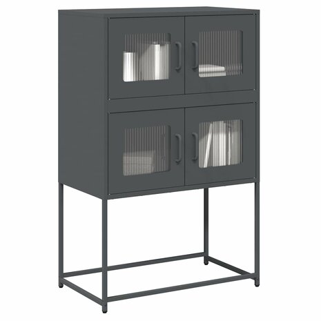 Hoge kast 68x39x107 cm staal antracietkleurig 1