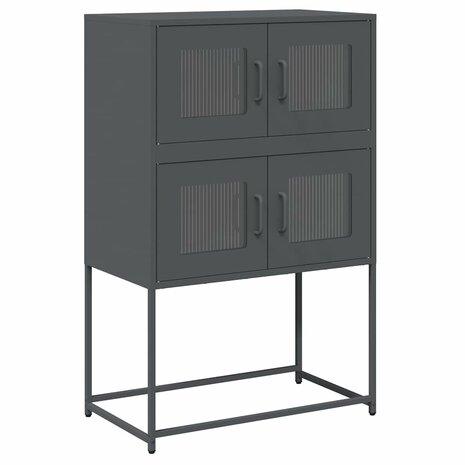 Hoge kast 68x39x107 cm staal antracietkleurig 2