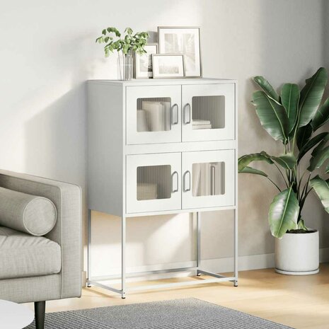 Hoge kast 68x39x107 cm staal wit 3