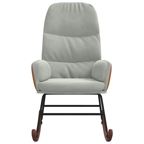 Schommelstoel fluweel lichtgrijs 4