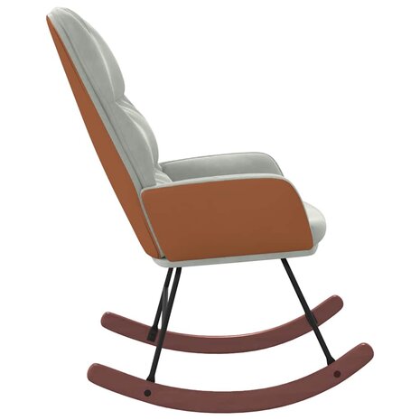 Schommelstoel fluweel lichtgrijs 5