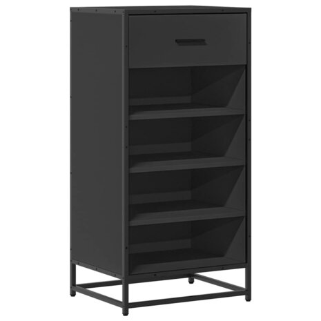 Schoenenrek 48x38x97,5 cm bewerkt hout zwart 2