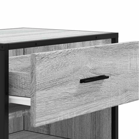 Schoenenrek 48x38x97,5 cm bewerkt hout grijs sonoma eikenkleur 8