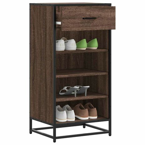 Schoenenrek 48x38x97,5 cm bewerkt hout bruin eikenkleurig 1