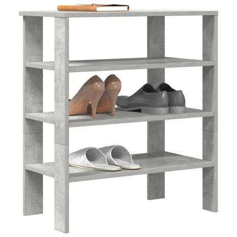 Schoenenrek 61x32x70 cm bewerkt hout betongrijs 1