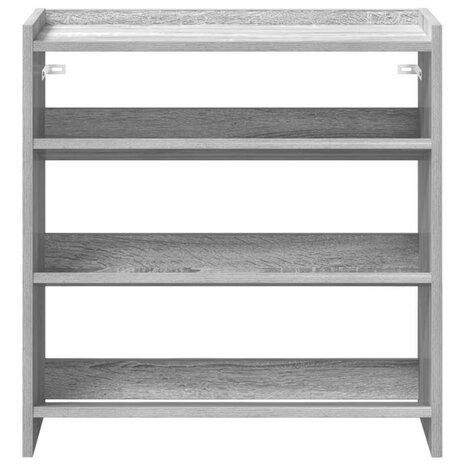 Schoenenrek 60x25x62 cm bewerkt hout grijs sonoma eikenkleurig 4