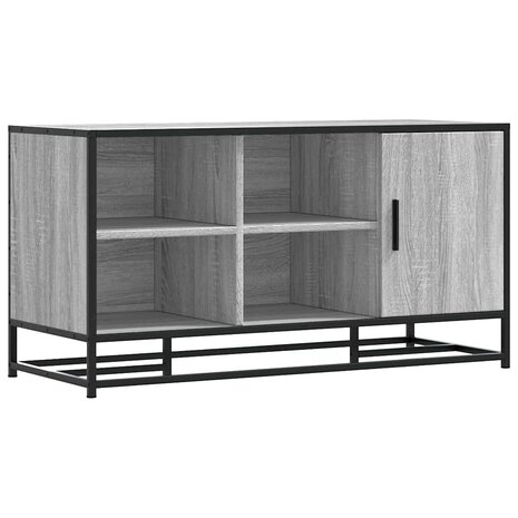 Schoenenbank 100x40x53,5 cm bewerkt hout en metaal grijs sonoma 2