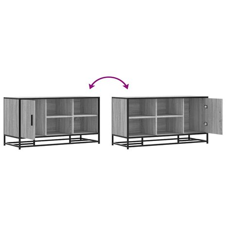 Schoenenbank 100x40x53,5 cm bewerkt hout en metaal grijs sonoma 9