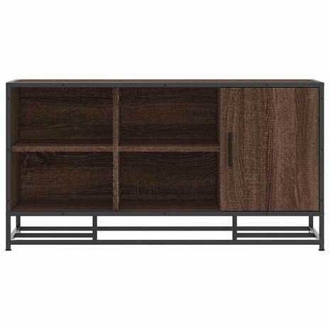 Schoenenbank 100x40x53,5 cm bewerkt hout en metaal bruin eiken 4