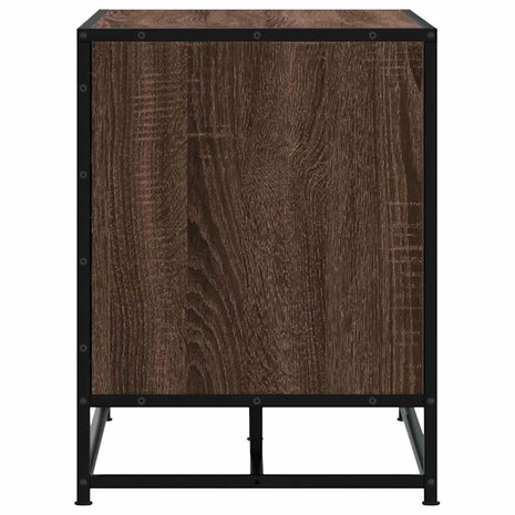 Schoenenbank 100x40x53,5 cm bewerkt hout en metaal bruin eiken 7