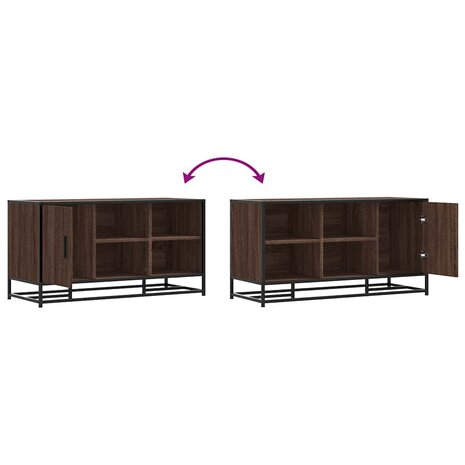 Schoenenbank 100x40x53,5 cm bewerkt hout en metaal bruin eiken 9