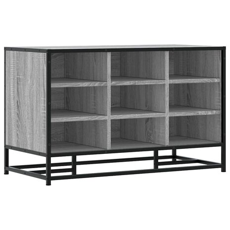 Schoenenbank 84x40x53,5 cm bewerkt hout en metaal grijs sonoma 2