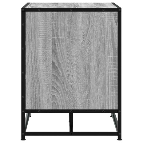 Schoenenbank 84x40x53,5 cm bewerkt hout en metaal grijs sonoma 5