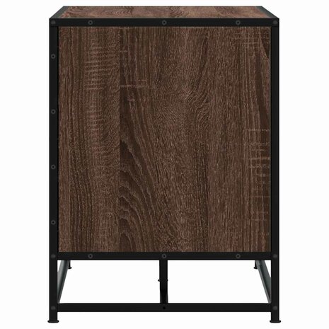 Schoenenbank 84x40x53,5 cm bewerkt hout en metaal bruin eiken 5