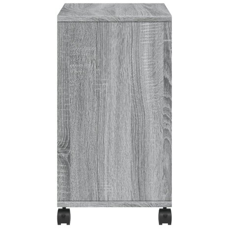 Bijzettafel met wieltjes 50x30x55 cm hout grijs sonoma eiken 6