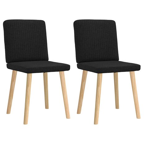 Eetkamerstoelen 2 st stof zwart 2