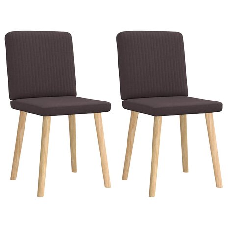 Eetkamerstoelen 2 st stof donkerbruin 2