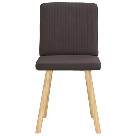 Eetkamerstoelen 2 st stof donkerbruin 4
