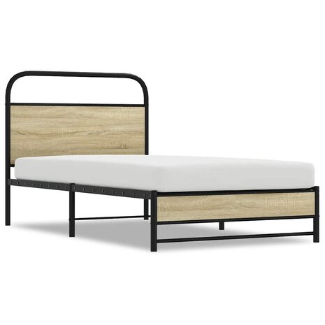 Bedframe zonder matras bewerkt hout sonoma eikenkleur 90x190 cm 2