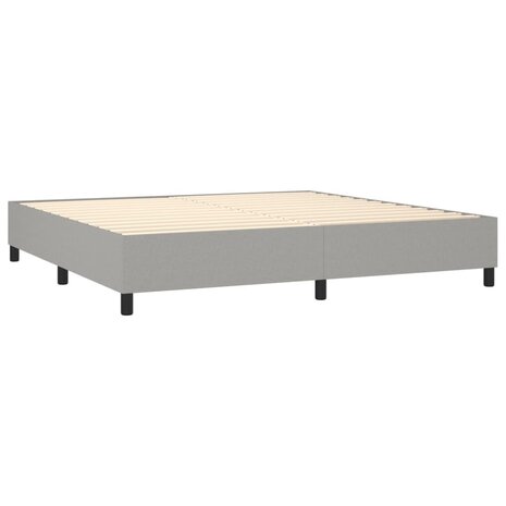 Boxspring met matras stof lichtgrijs 200x200 cm 4
