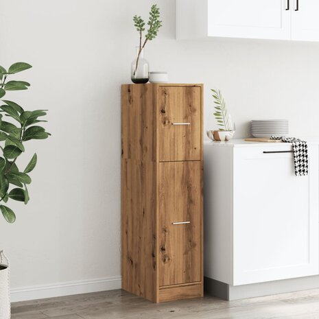 Apothekerskast 30x41x118 cm bewerkt hout artisanaal eikenkleur 4