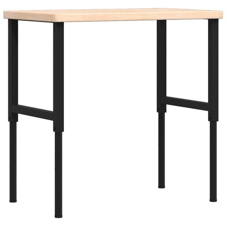 Werkbank rechthoekig 100x60x(73-99,5) cm massief eikenhout 2