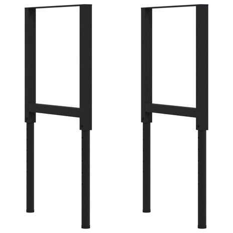 Werkbank rechthoekig 100x60x(73-99,5) cm massief eikenhout 5