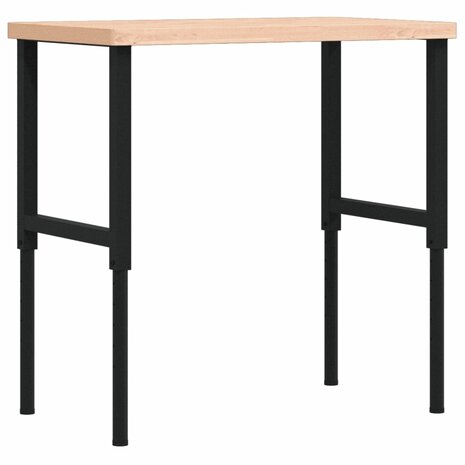 Werkbank rechthoekig 100x60x(73-99,5) cm massief beukenhout 2