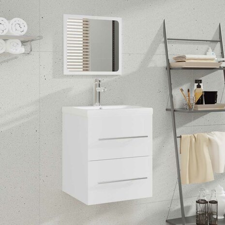 Badkamerkast met spiegel 41x38,5x48 cm wit  1