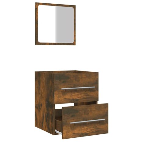 Badkamerkast met spiegel 41x38,5x48 cm gerookt eikenkleurig  6