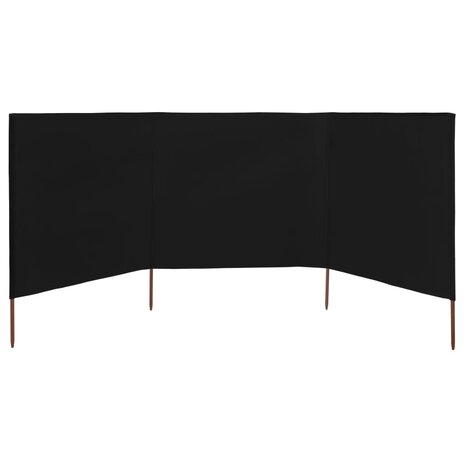 Windscherm 3-panelen 400x120 cm stof zwart 3