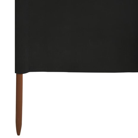 Windscherm 3-panelen 400x120 cm stof zwart 5