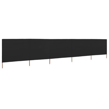 Windscherm 5-panelen 600x120 cm stof zwart 2