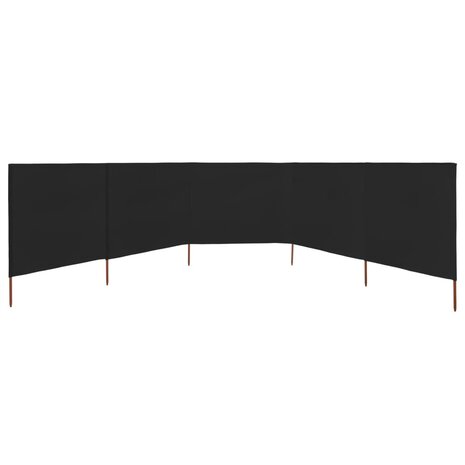 Windscherm 5-panelen 600x120 cm stof zwart 3