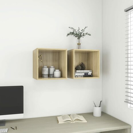 Wandkast 37x37x37 cm bewerkt hout sonoma eikenkleurig 6